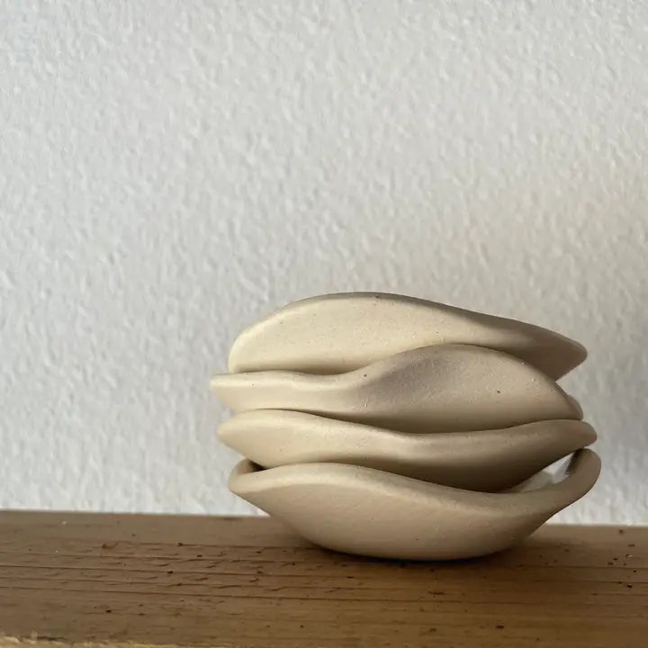 Ceramic Dish 〰️ Handmade Pottery 〰️ Stacking 〰️ Winter Wood