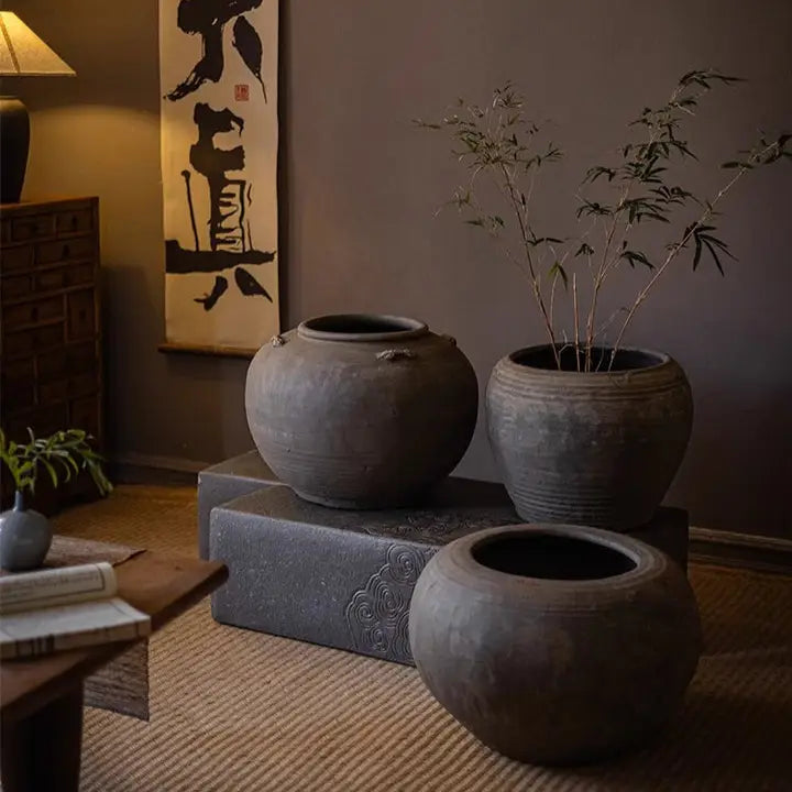 Traditional Round Belly Zen Style Ceramic Vase